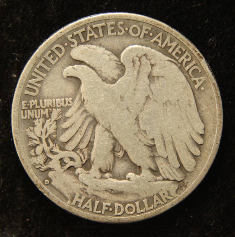 1938-D WALKING LIBERTY SILVER HALF DOLLAR