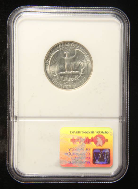 1950-D WASHINGTON SILVER QUARTER MS66 NGC