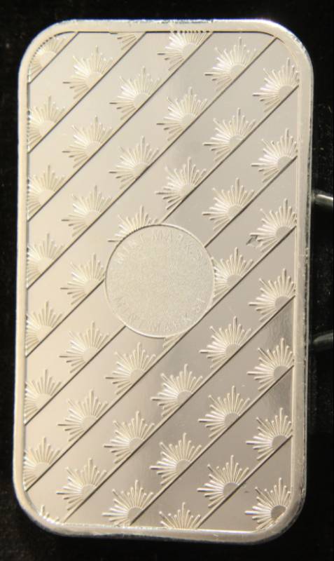 1 TROY OZ. .999 FINE SILVER BAR SUNSHINE MINTING