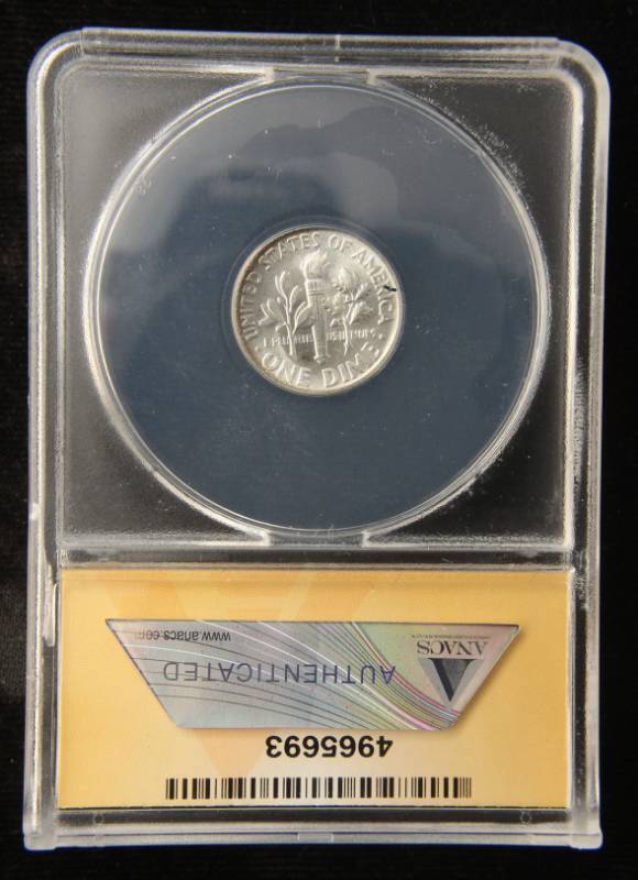 1953 ROOSEVELT SILVER DIME MS65 ANACS