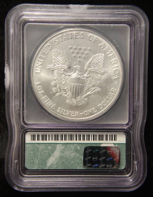 2001 AMERICAN SILVER EAGLE 1 TROY OZ. .999 FINE SILVER MS69 ICG
