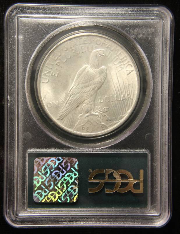 1923 PEACE SILVER DOLLAR MS63 PCGS