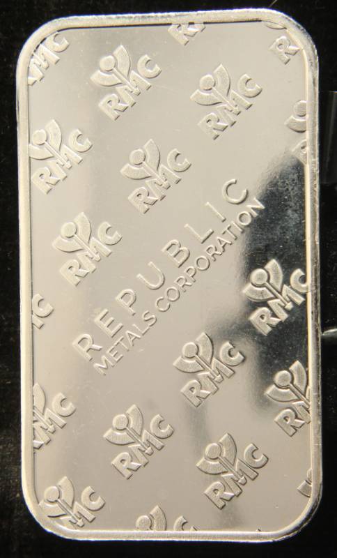 1 TROY OZ. .999 FINE SILVER BAR RMC REPUBLIC METALS