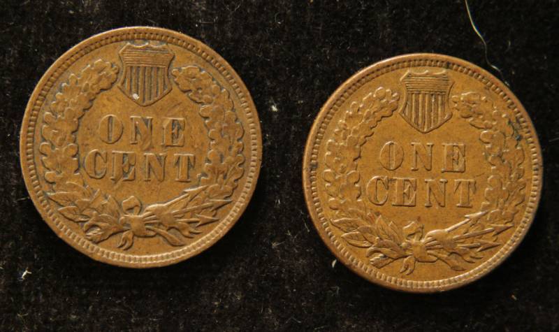 2 INDIAN HEAD CENTS 1906 1907 XF-AU