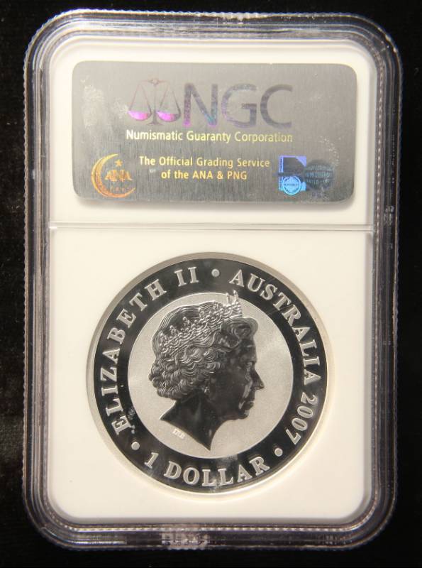 2007 FIRST YEAR OF ISSUE AUSTRALIA KOALA 1 TROY OZ. .999 FINE SILVER MS69 NGC