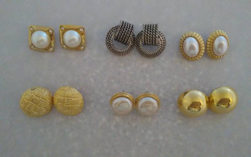 6-Pair Pierced Earrings (1-Marked CAROLEE)