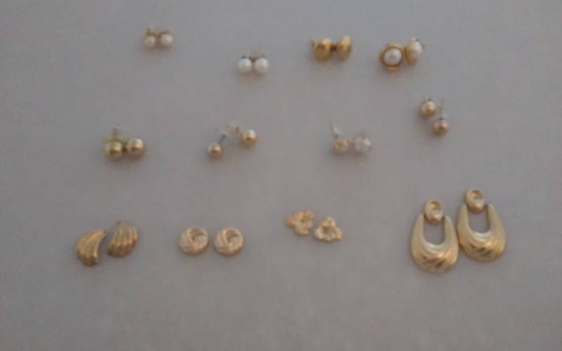 8-Pair Pierced Earrings (Posts), 4-Pair Jackets (B. Maskowitz, 14K, 10K)