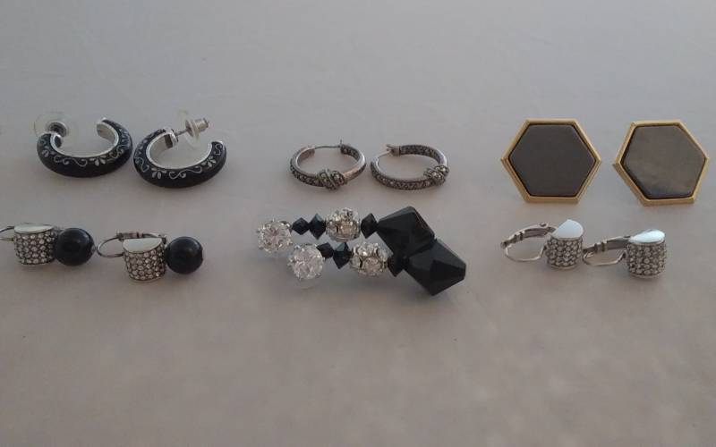 6-Pair Pierced Earrings (14K, 925)