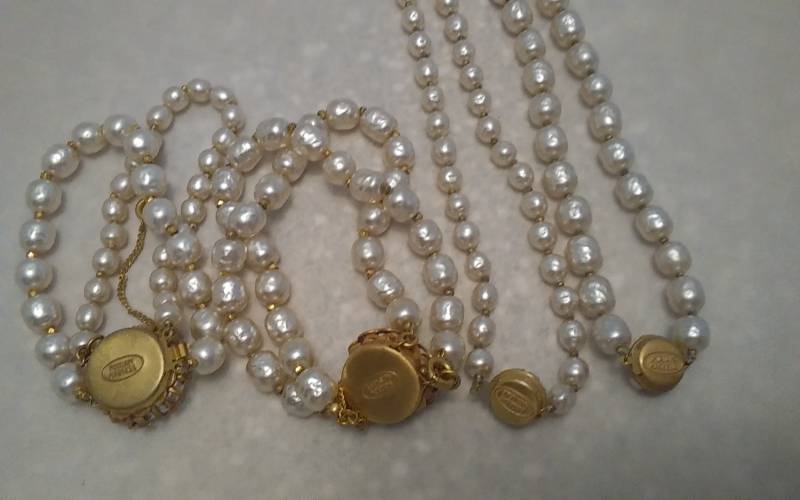 4-Miriam Haskell Vintage Pearl Necklaces & Bracelets