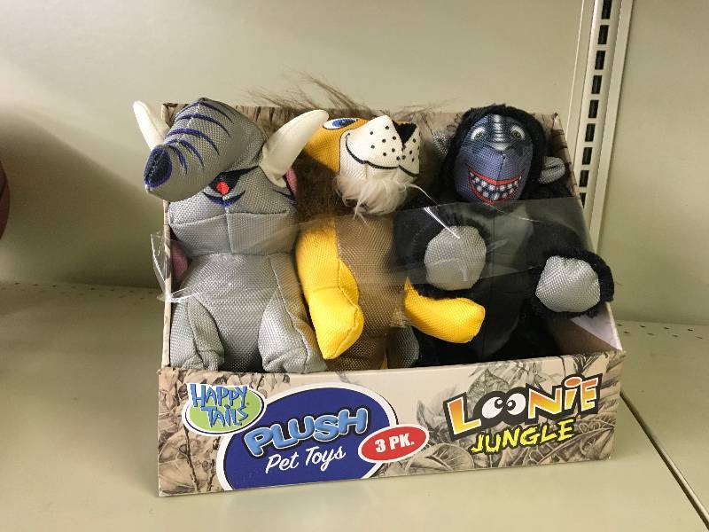 lot 552 image: Loonie Jungle Plush Pet Toys, Retail $9.99