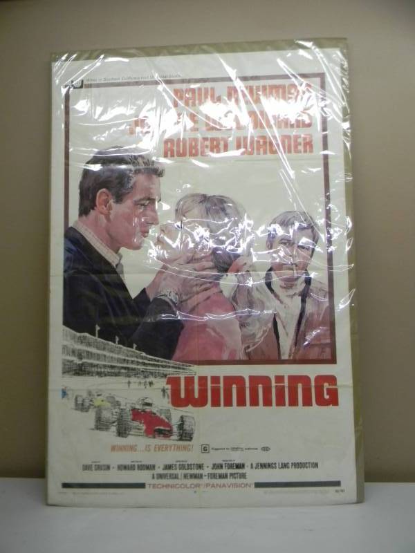 lot 8 image: WINNING - ORIGINAL MOVIE POSTER FROM 1969 - THE REAL DEAL - NICE - SEE PICTURES
