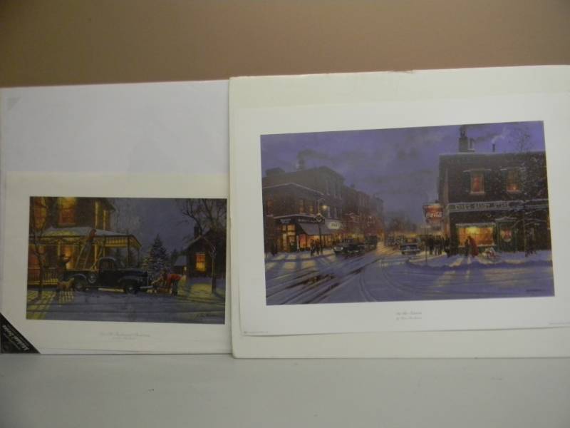 lot 21 image: (TIS THE SEASON) GREAT CHRISTMAS PICTURE DEPICTING THE 1950s MAIN ST - IMAGE 24 BY 15 9021250 DAVE BARNHOUSE ARTIST - AN OLD FASHIONED CHRISTMAS - BOTH GREAT CHRISTMAS GIFTS - SEE PICTURES