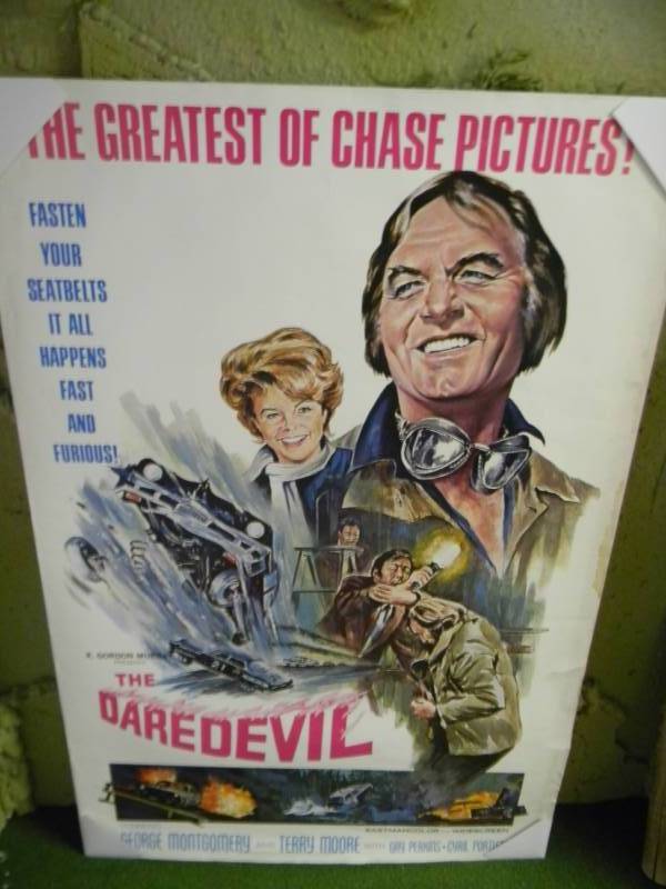 lot 26 image: THE DAREDEVIL ORIGINAL MOVIE POSTER - LARGE APPROX 40 BY 60 - STILL A VERY GOOD DISPLAY PIECE SOME WEAR & TEAR - SEE PICTURES