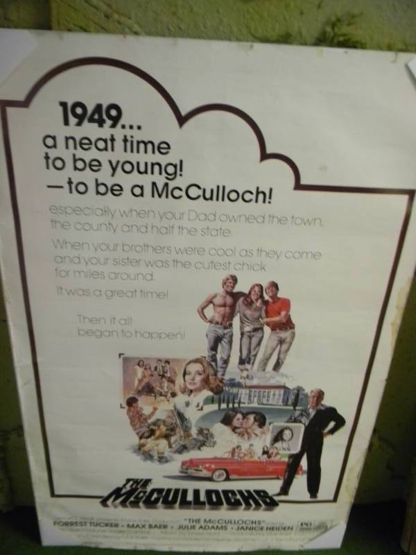 lot 27 image: THE McCULLOCHS ORIGINAL MOVIE POSTER - LARGE APPROX 40 BY 60 - STILL A VERY GOOD DISPLAY PIECE SOME WEAR & TEAR - SEE PICTURES
