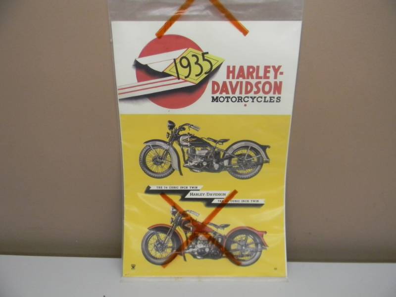 lot 32 image: 1935 HARLEY-DAVIDSON ADVERTISING PRINT - SPONSORED BY THE NRA PRINTED IN THE USA - VERY GOOD CONDITION - APPROX 13 BY 18 - SEE PICTURES