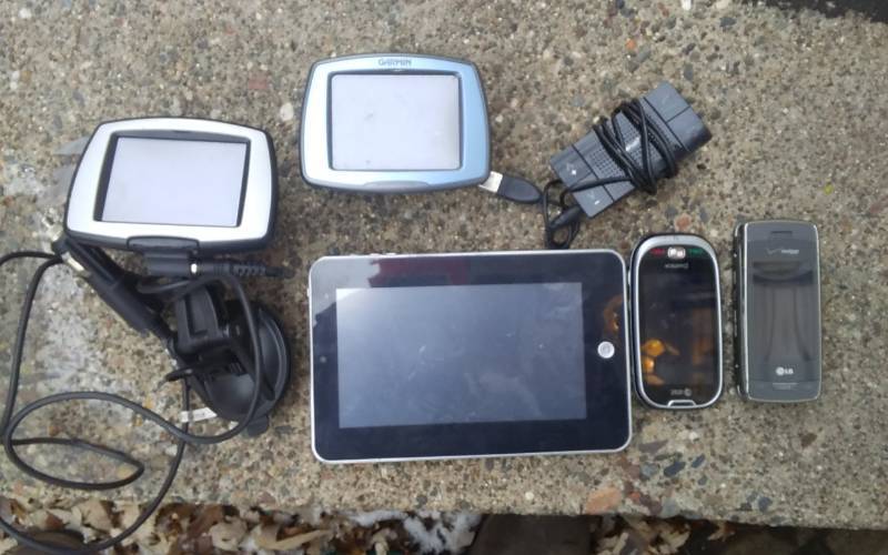 Android Tablet, 2-Cell Phones, 2-Garmin GPS