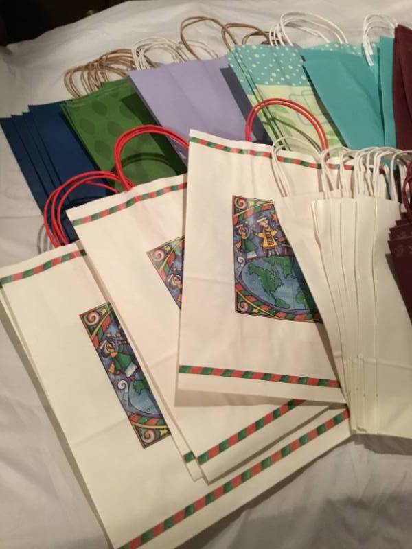 Lot of 50 gift bags - variety of different kinds and sizes.