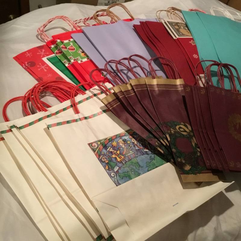 Lot of 50 gift bags - variety of different kinds and sizes.