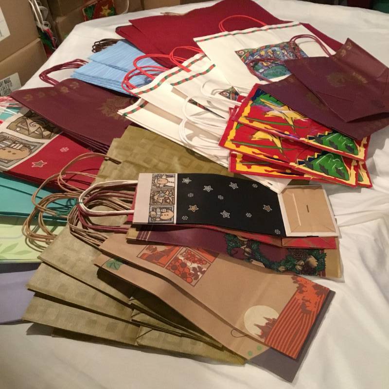Lot of 50 gift bags - variety of different kinds and sizes.