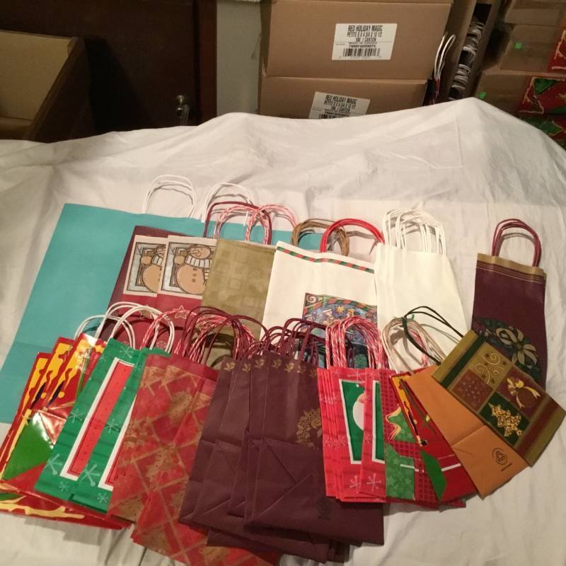 Lot of 50 gift bags - variety of different kinds and sizes.