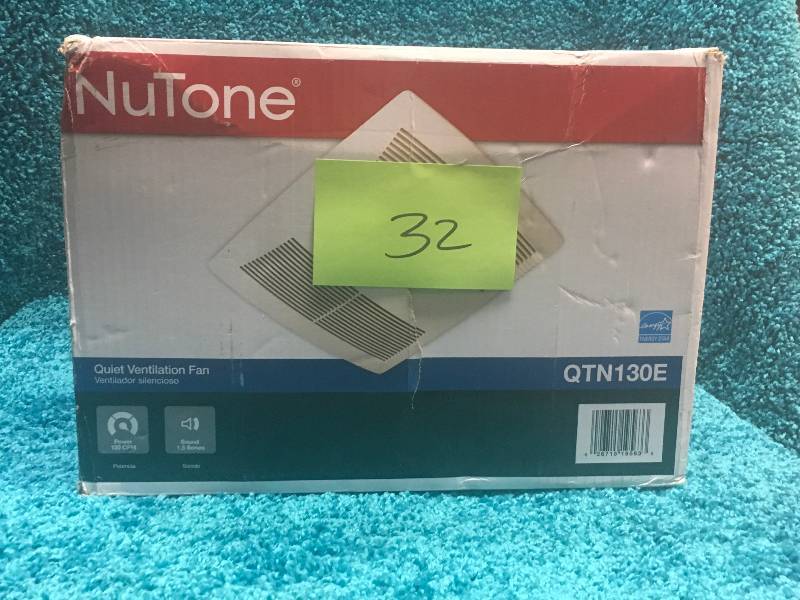 lot 32 image: NuTone QT Series Quiet 130 CFM Ceiling Bathroom Exhaust Fan, ENERGY STAR not used