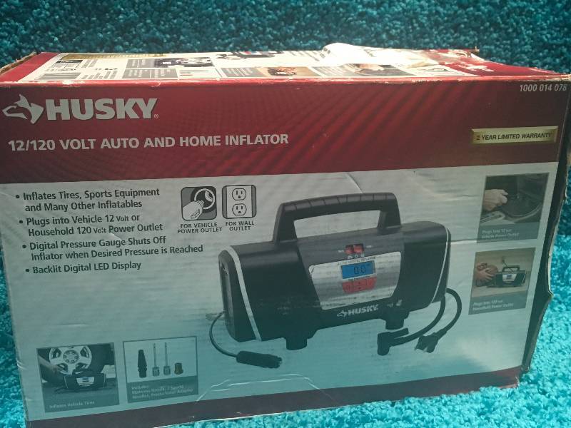 lot 39 image: Husky 12-Volt120-Volt Home and Auto Inflator in good working condition