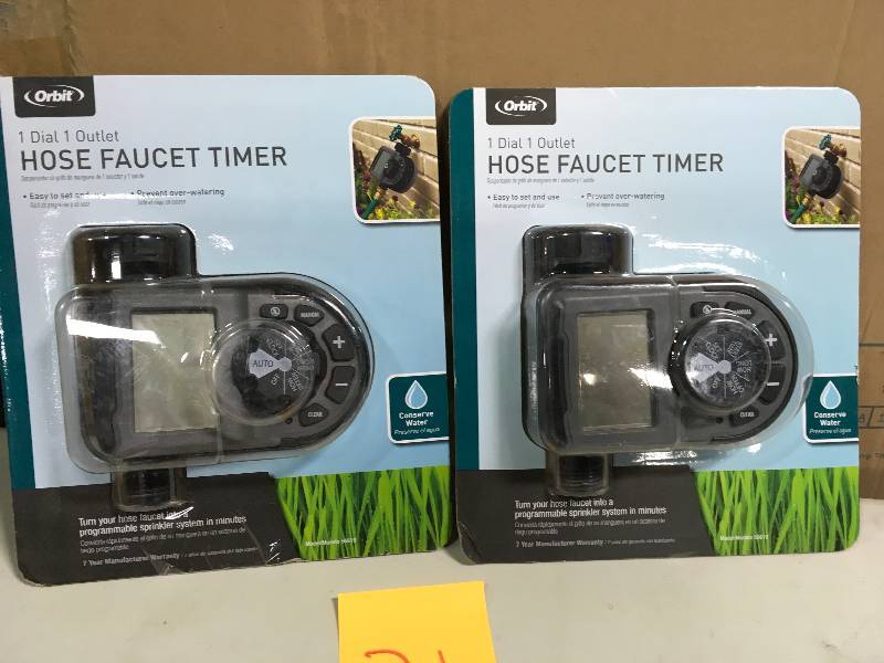 lot 31 image: Orbit 1-Outlet Hose Faucet Timer LOT OF 2 in good working condition