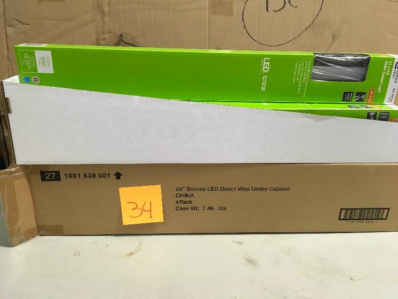 lot 34 image: Commercial Electric 24 in. LED Bronze Direct Wire Under Cabinet Light CASE 4 PACK new