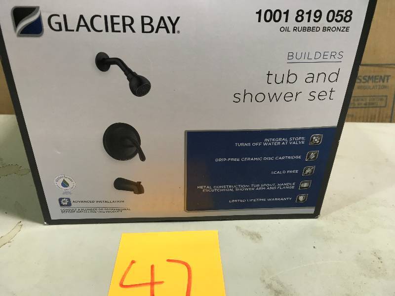 lot 47 image: Glacier Bay Builders Single-Handle 1-Spray Tub and Shower Faucet in Bronze (Valve Included not used