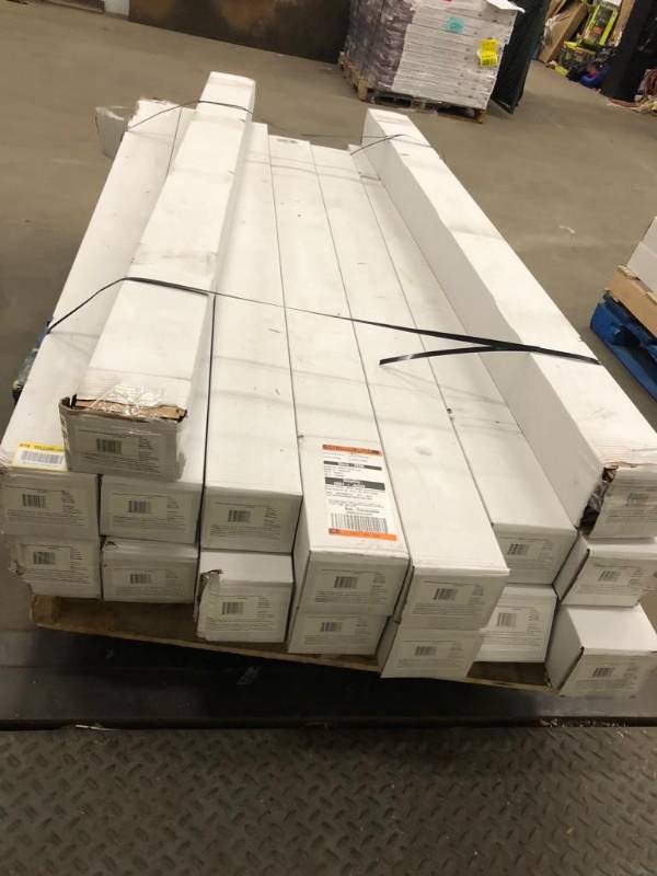 lot 25 image: 16 cases of Home Decorators Hand Scraped Strand Woven Earl Grey 12 in. T x 5-18 in. W x 72-78 in. L Solid Bamboo Flooring New