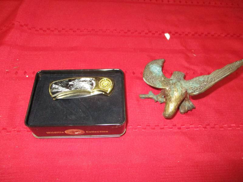 lot 12 image: Eagle Knife and Brass Eagle