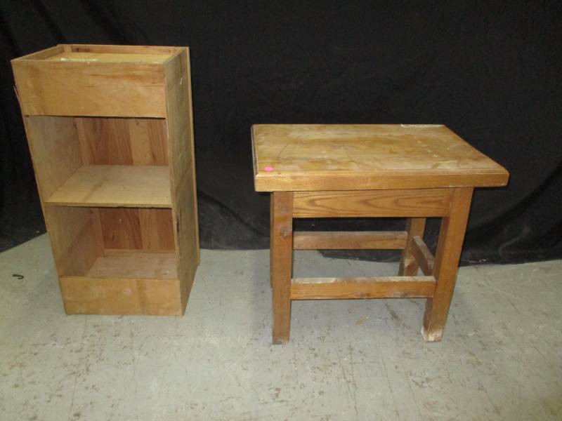 lot 32 image: Cupboard and table