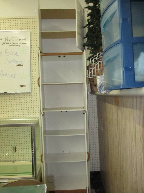 lot 50 image: Tall white cupboard
