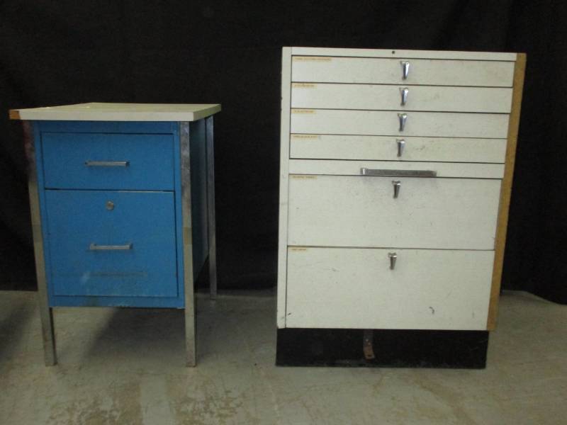 lot 59 image: Old Dentist Cabinet and File Cabinet