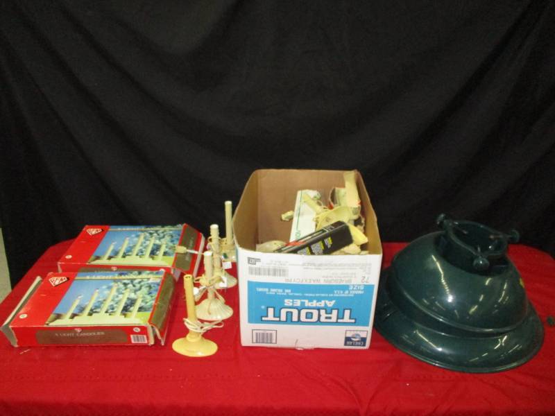 lot 86 image: Candlelight plug-in decorations, 2 Christmas tree stands