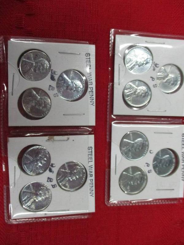 lot 101 image: 4 Sets Steel War Pennies P,D,&S