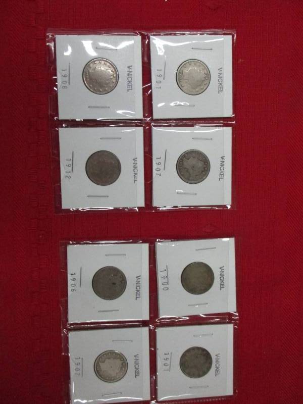 lot 103 image: 8 V-Nickels