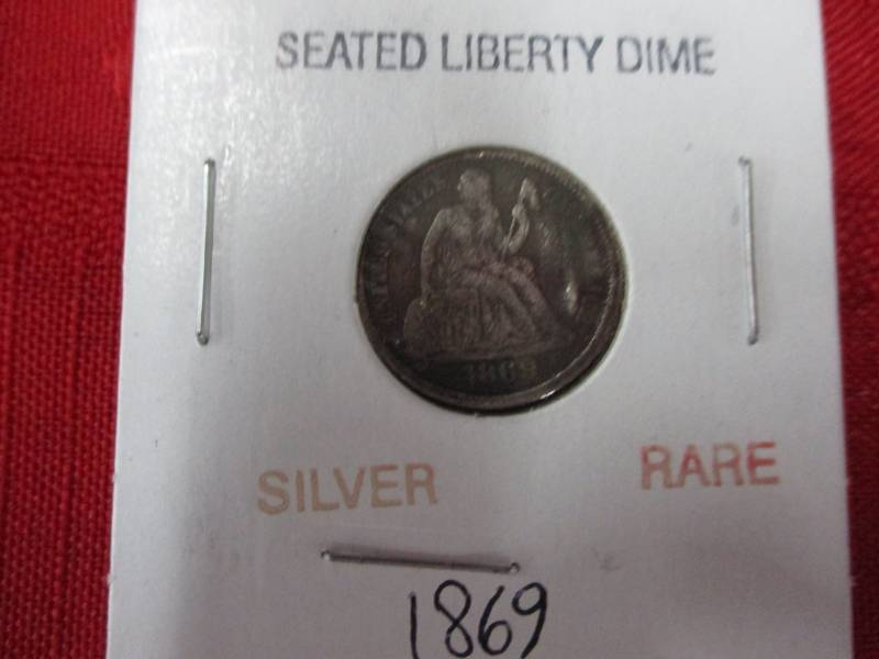 lot 110 image: 1869 Seated Liberty Dime