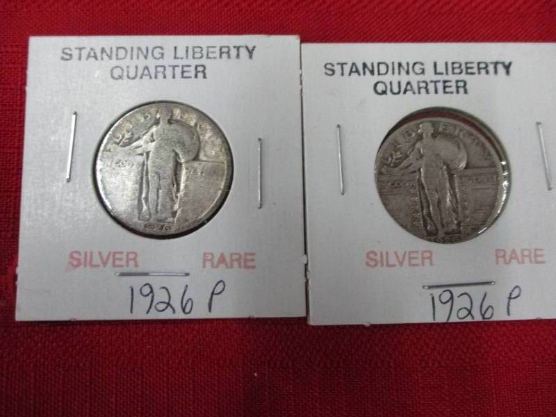 lot 111 image: 2-Standing Liberty Quarters-1926