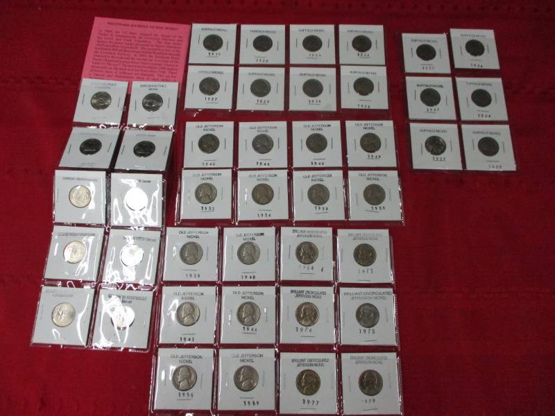 lot 122 image: 14 Buffalo Nickels 30 Jefferson Nickels some old and some new