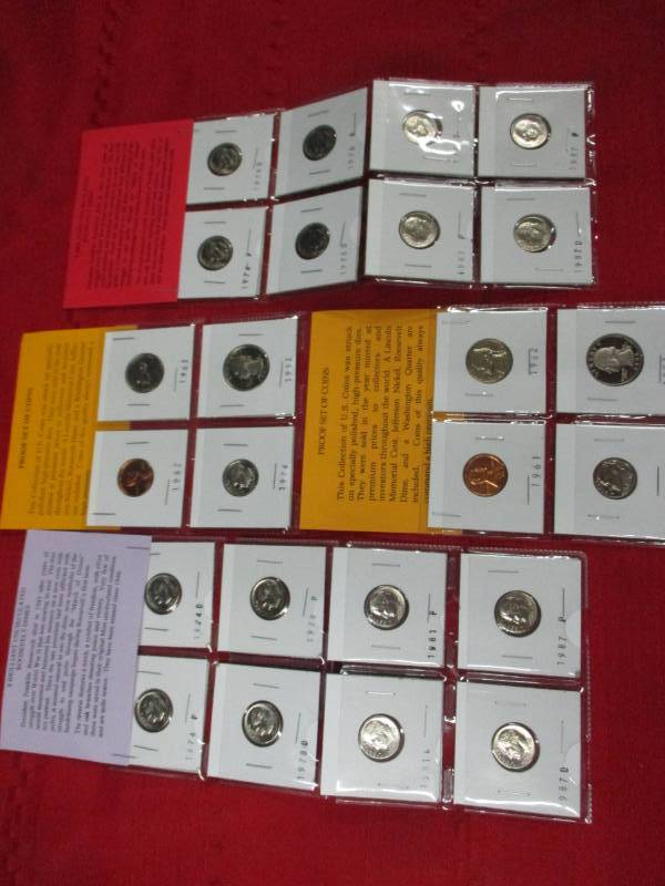 lot 124 image: 2 Proof Sets and 16 UNC Rosevelt Dimes