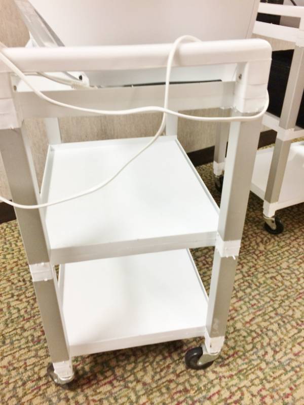 lot 1A image: MOBILE SHELVED ROLLER TROLLEY STORAGE CART