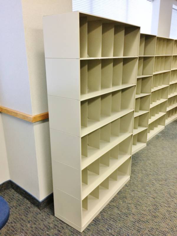 lot 3 image: Retails New $800 Like New Condition Medical Chart Records Heavy Duty Steel Storage Closed Shelving Unit With 30 Slots OFFICE OPEN FILE CABINET FOLDER DOCUMENT