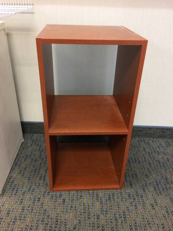 lot 9 image: 2 DRAWER OFFICE FILE CABINET AND OPEN SHELF FILE STORAGE