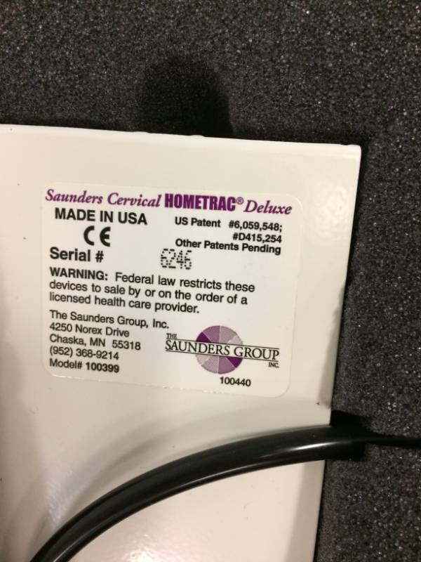 lot 12 image: SAUNDERS CERVICAL HOMETRAC DELUXE PNEUMATIC SYSTEM HOME TRACTION DEVICE - EXCELLENT WORKING CONDITION