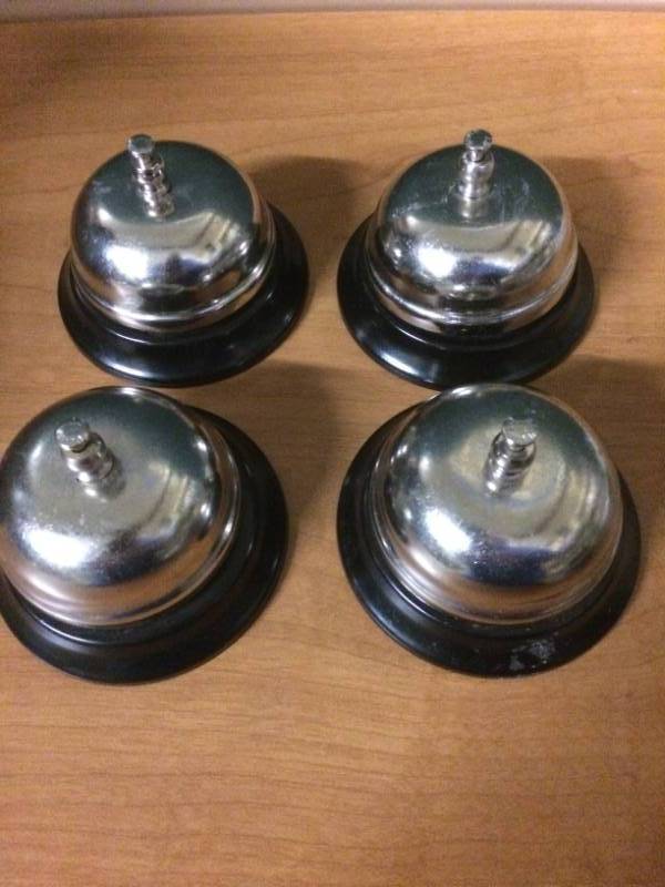 lot 40 image: FOUR COUNTERTOP CALL BELLS.