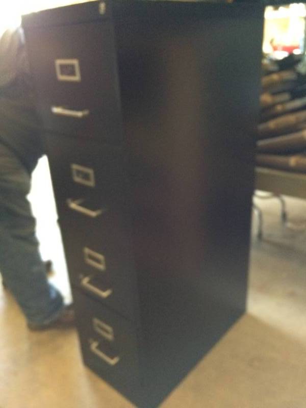 lot 64 image: FOUR DOOR STEEL FILING CABINET