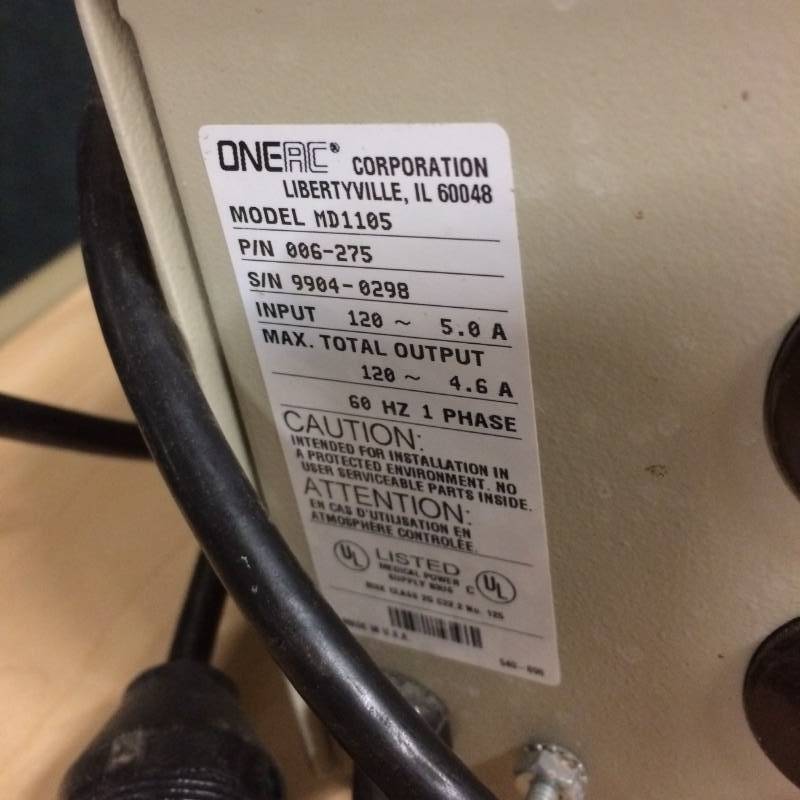 lot 12 image: OneAC Power Conditioner Model MD1105