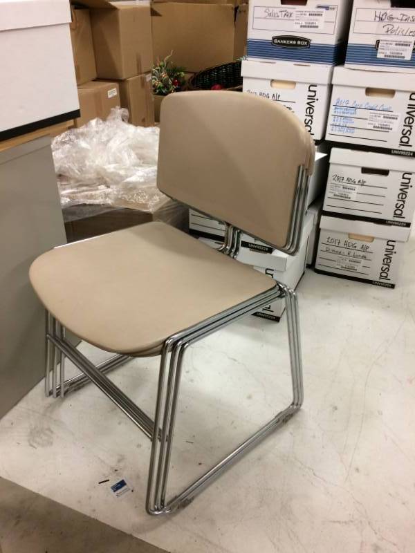 Lot of 3 Steelcase Stacking Office Side Chairs - Great Condition