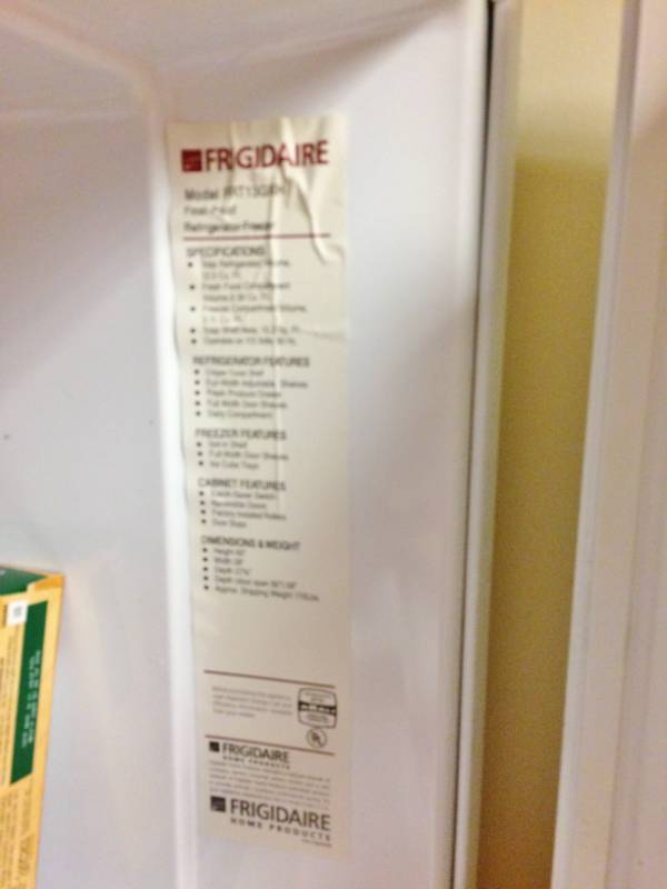Frigidaire Refrigerator Freezer - Excellent Condition